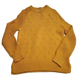 Old Navy Mustard Dot-Textured Crewneck Sweater, Size L